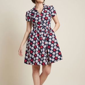Modcloth Floral Shirt Dress